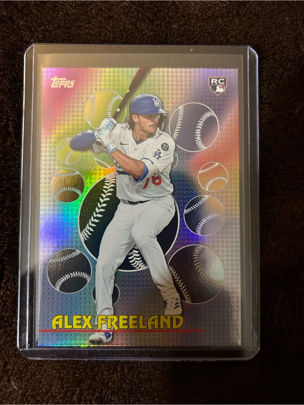 Topps Alex Freeland Baseball Card - Silver Rainbow Holographic